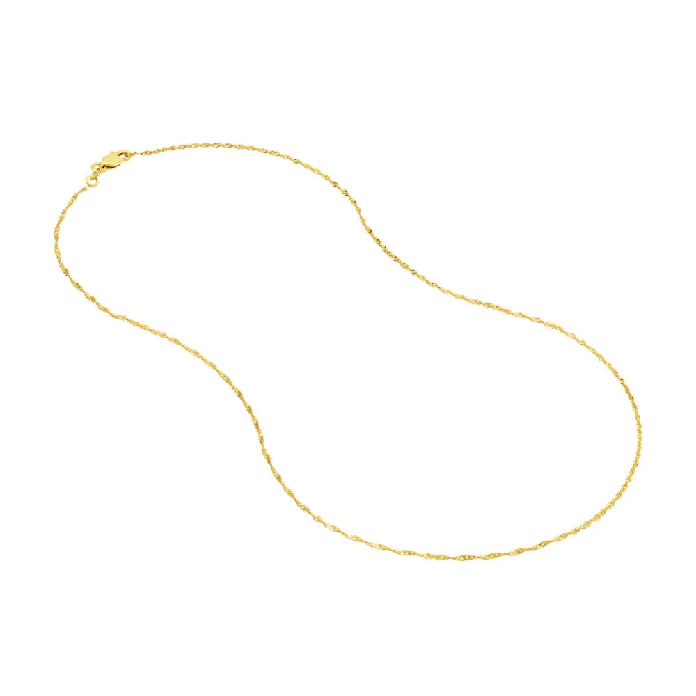 14k Gold 1.15mm Singapore Chain