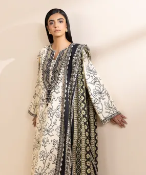 2 Piece - Embroidered Light Khaddar Suit