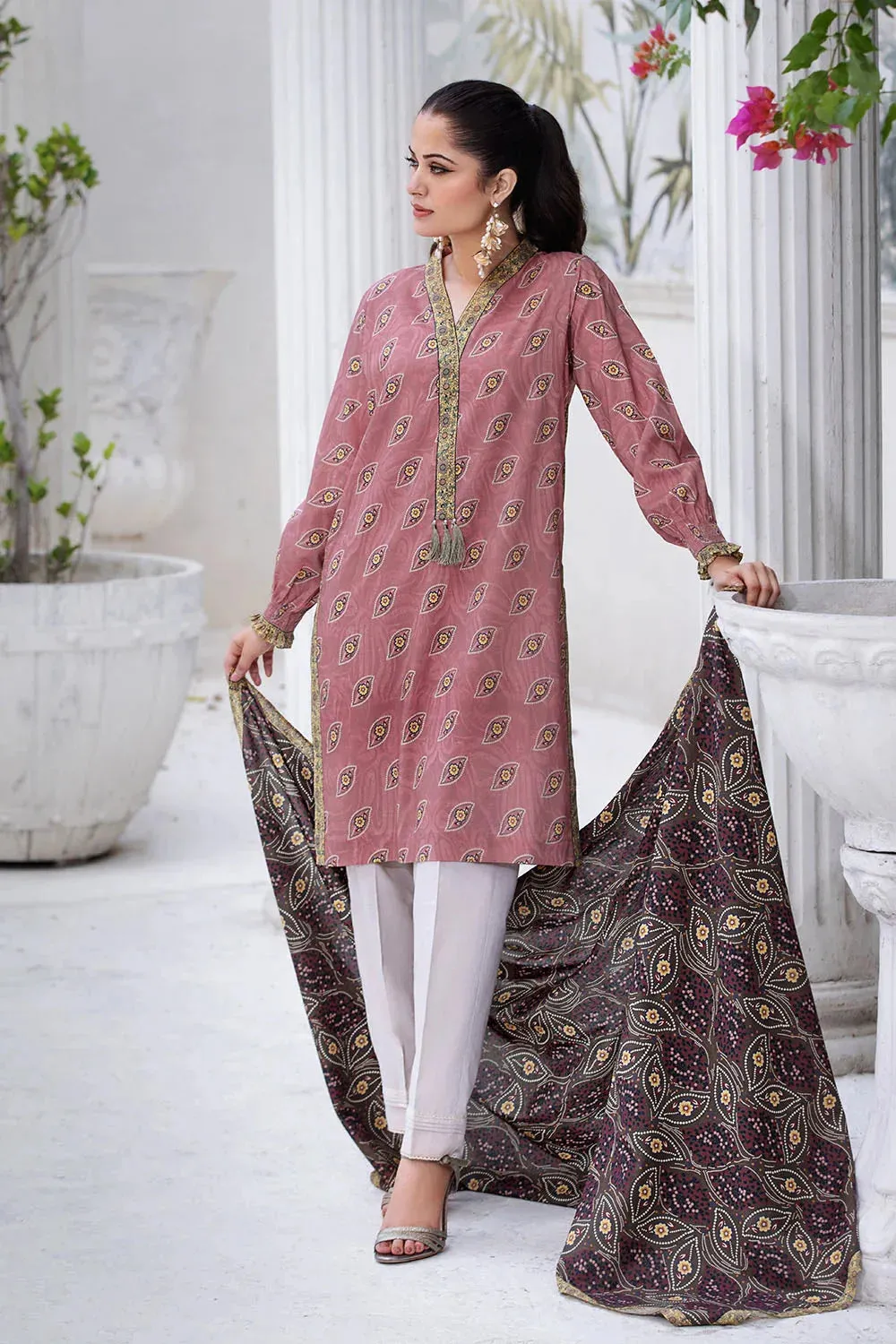 2PC Unstitched Printed Lawn Shirt and Dupatta KSD-2653