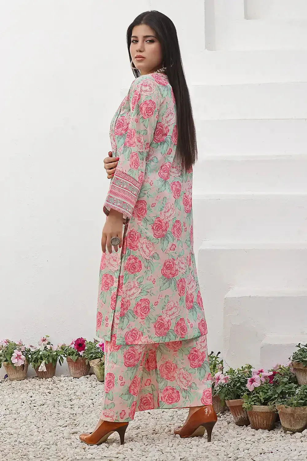 2PC Unstitched Printed Lawn Shirt and Trouser KST-2537