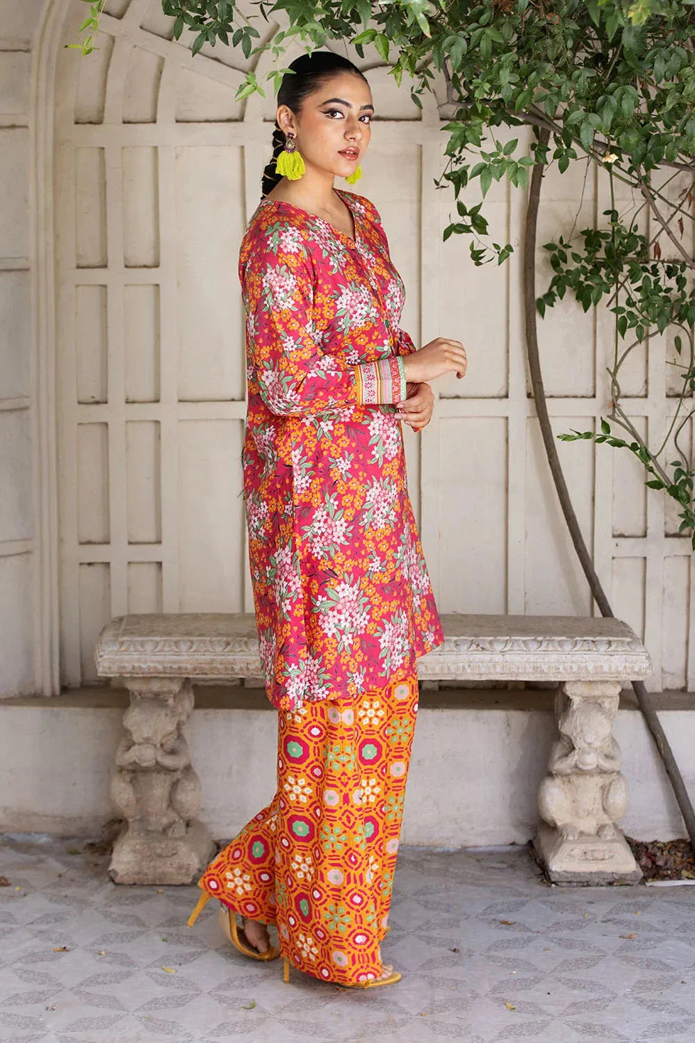 2PC Unstitched Printed Lawn Shirt and Trouser KST-2652