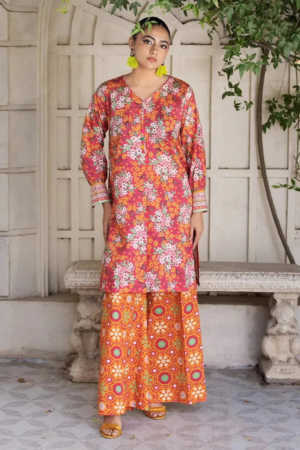 2PC Unstitched Printed Lawn Shirt and Trouser KST-2652