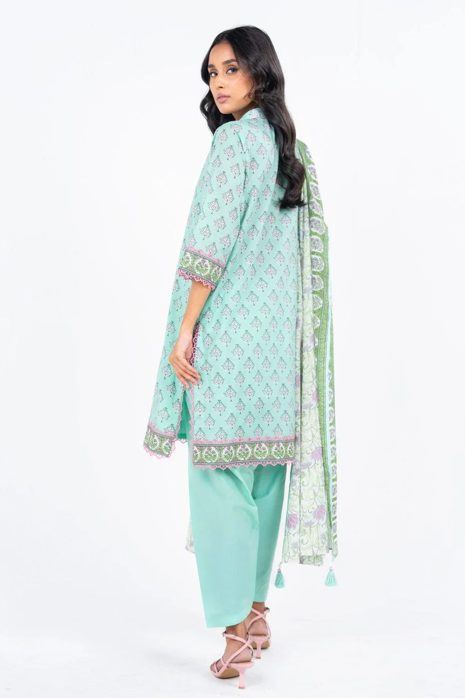 3 Pc Printed Lawn Suit With Lawn Dupatta