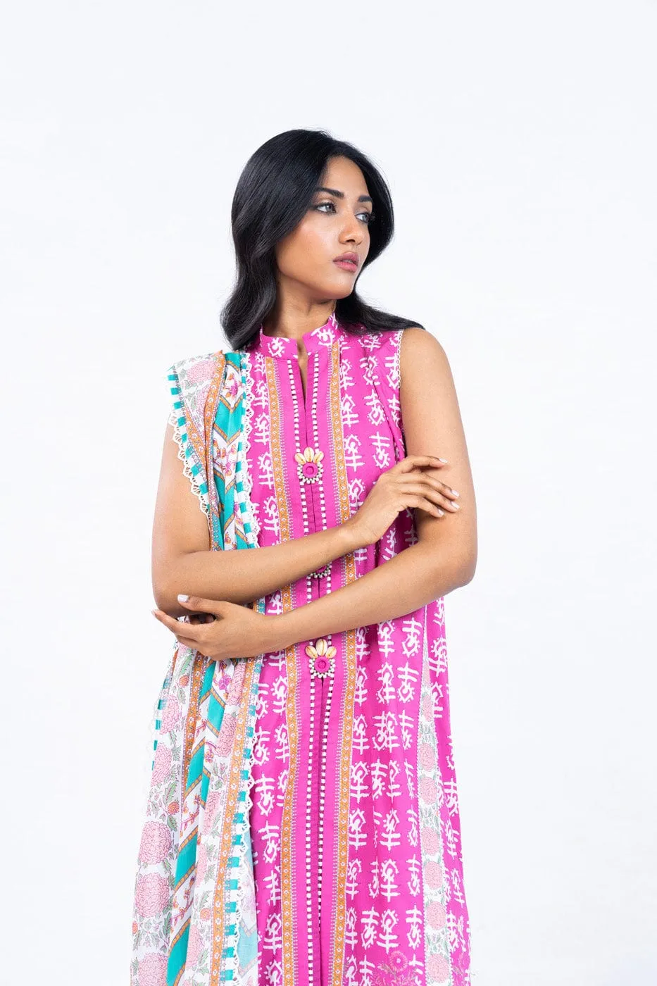 3 Pc Printed Lawn Suit With Lawn Dupatta