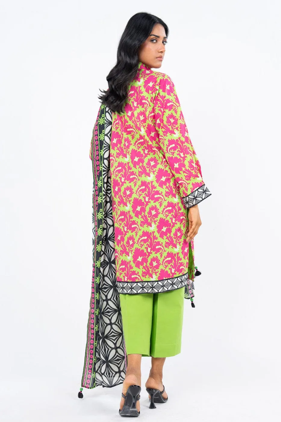 3 Pc Printed Lawn Suit With Lawn Dupatta