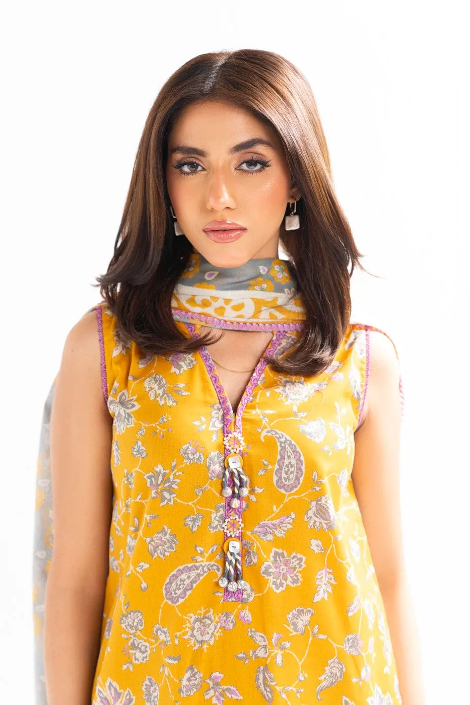 3 Pc Printed Lawn Suit With Printed Lawn Dupatta