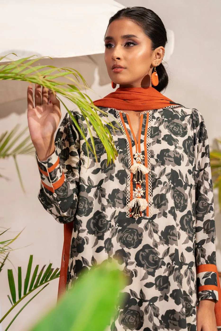 3 Pc Printed Poly Viscose Suit With Poly Viscose Dupatta