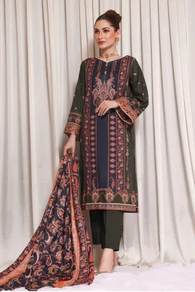 3 Pcs Stitched EMB Lawn Suit KL-1845