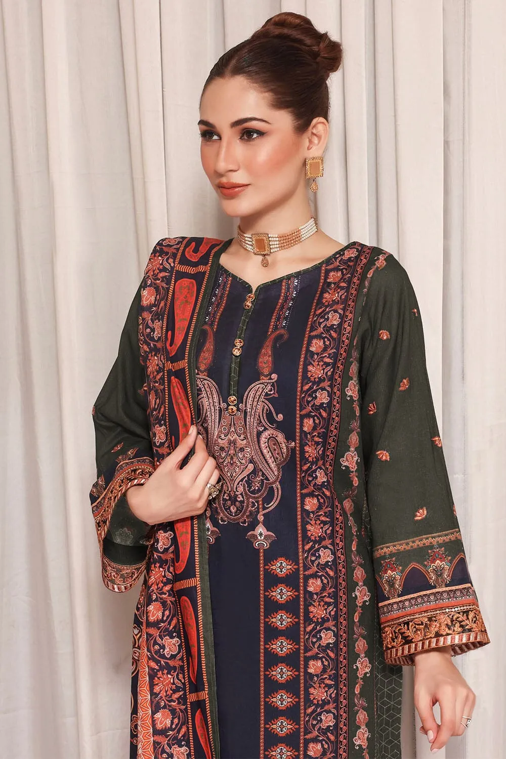 3 Pcs Stitched EMB Lawn Suit KL-1845