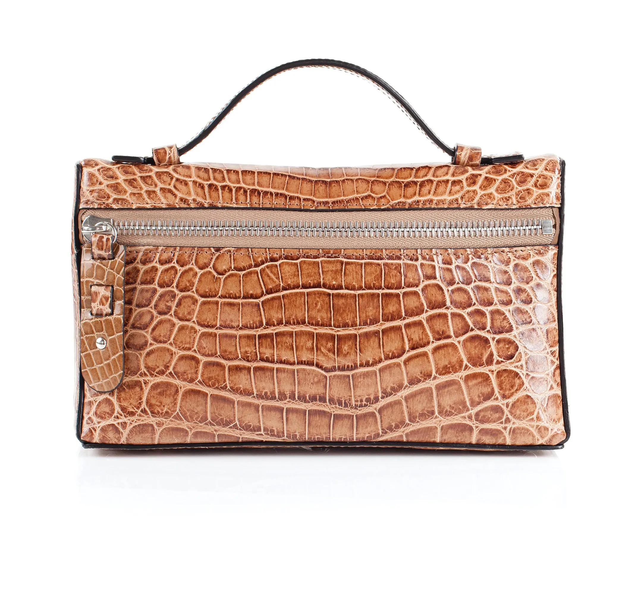 30-662-CAP THE SOPHIE Gracen Nile Crocodile Handbag, Cappuccino