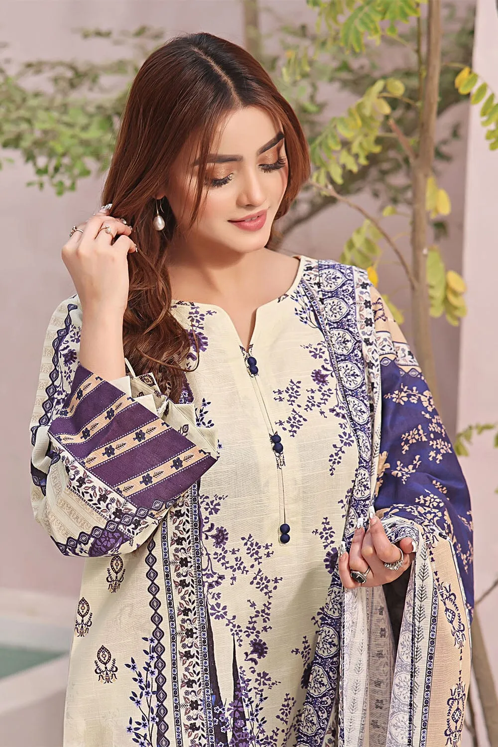 3PC Unstitched Khaddar Suit KKH-2345