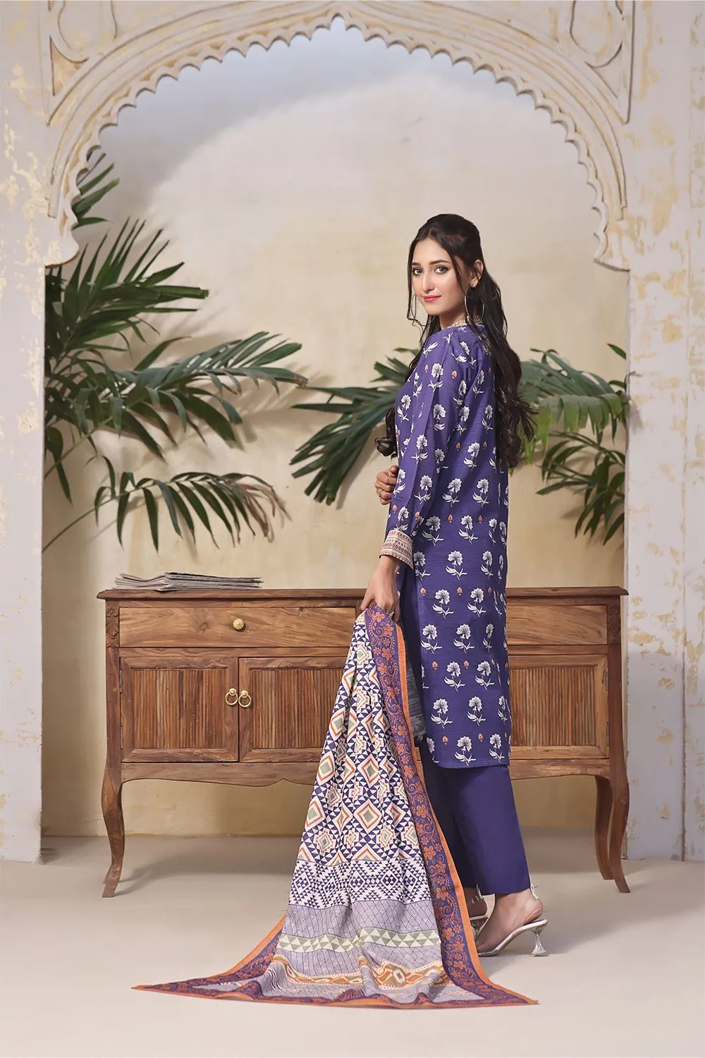 3PC Unstitched Khaddar Suit KKH-2360