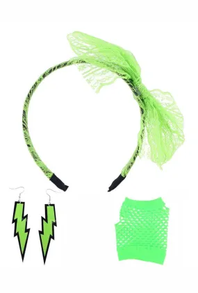 80s Neon Green Accessory Kit