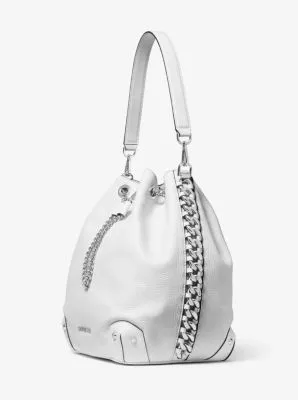 Alanis Large Pebbled Leather Bucket Bag