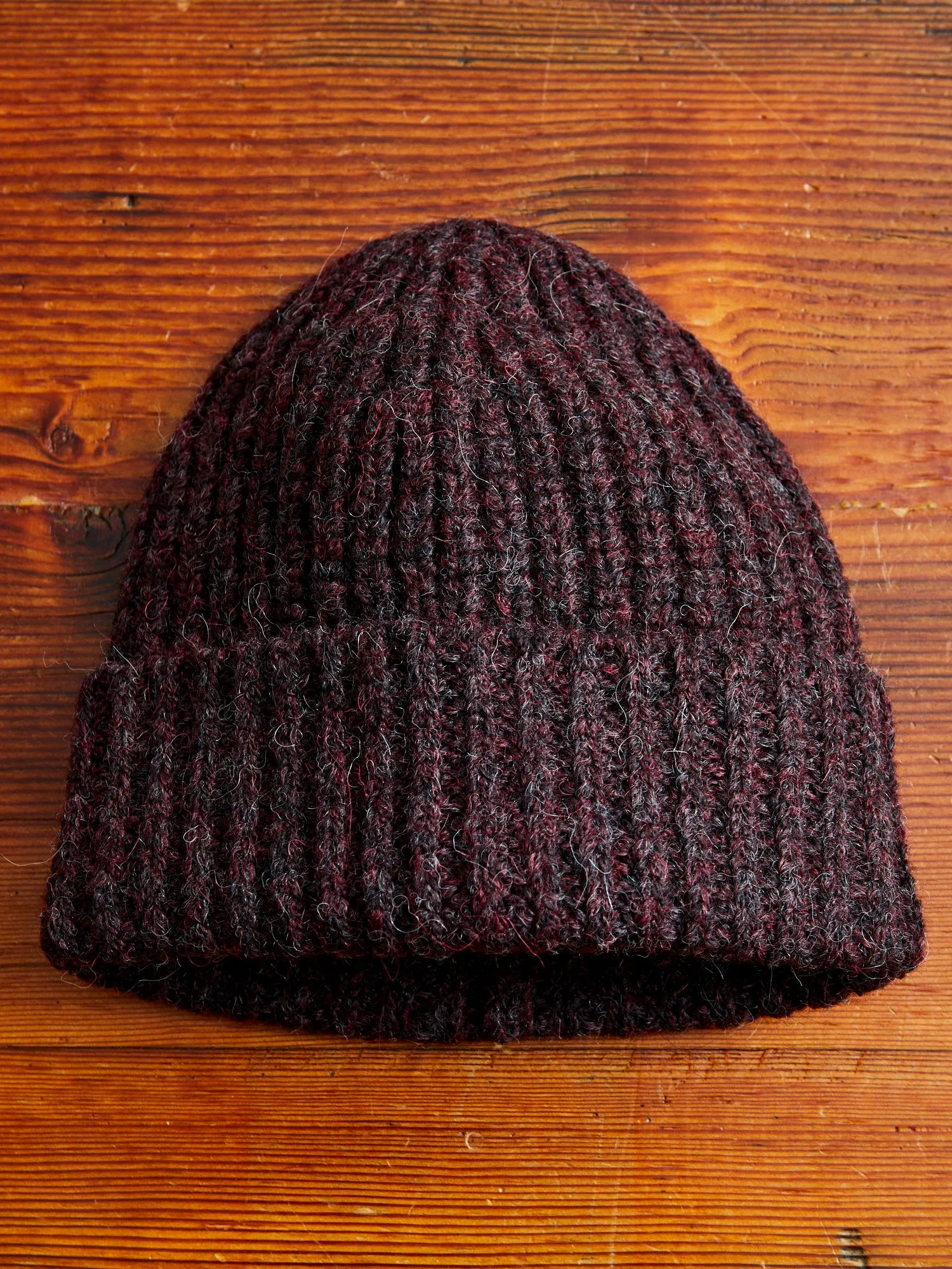 Alpaca Watch Cap in Bordeaux