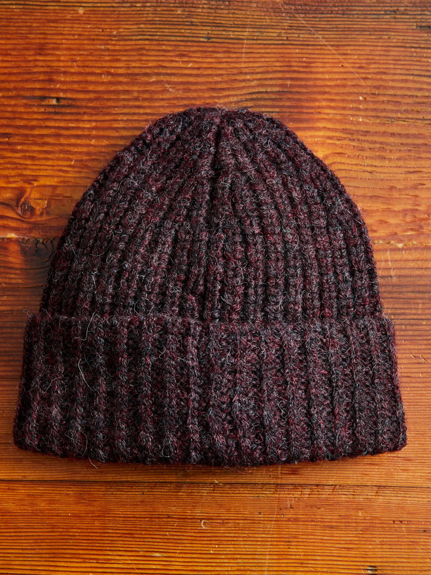 Alpaca Watch Cap in Bordeaux