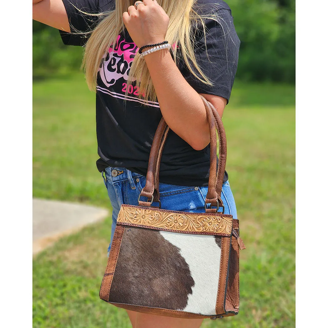 American Darling Cowhide Tooled Leather Handbag