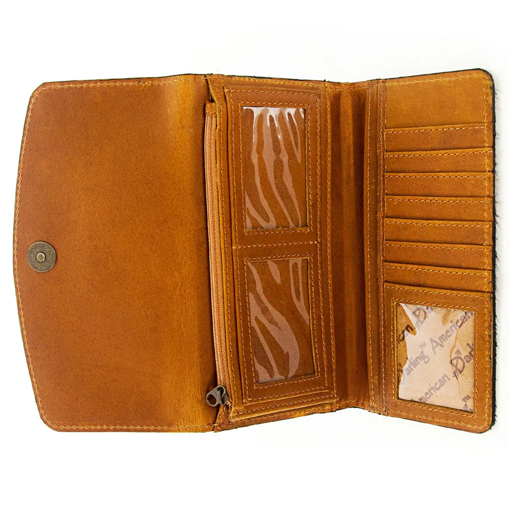 American Darling Hide Tooled Flap Wallet