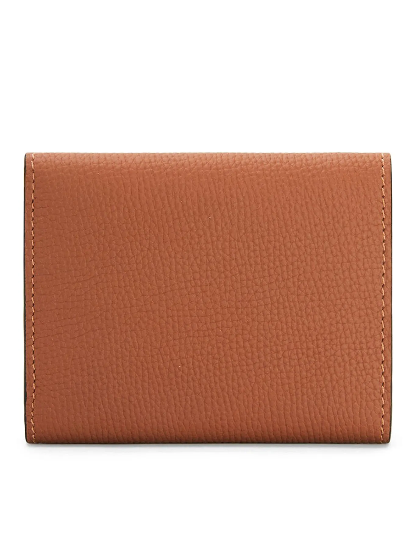 Anagram trifold wallet in pebble grain calfskin