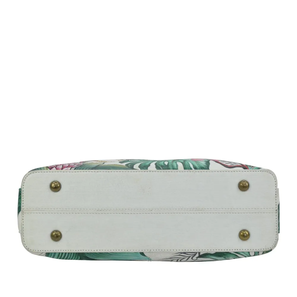 Anuschka Small Shopper Shoulder Bag 677- Jungle Queen Ivory