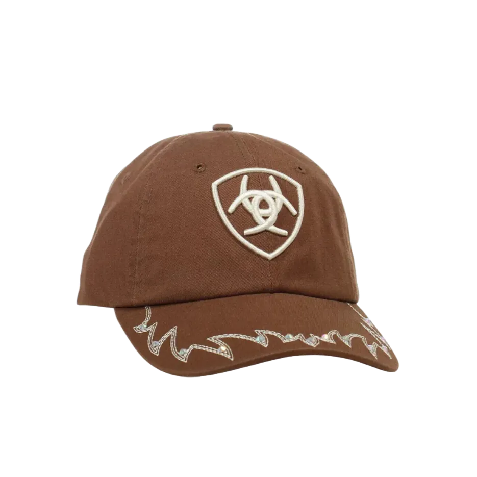 Ariat Ladies Embroidered Crystalized Brown Baseball Cap A300063302