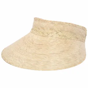 Artisan Made Palm Straw Braid Wide Brim Visor