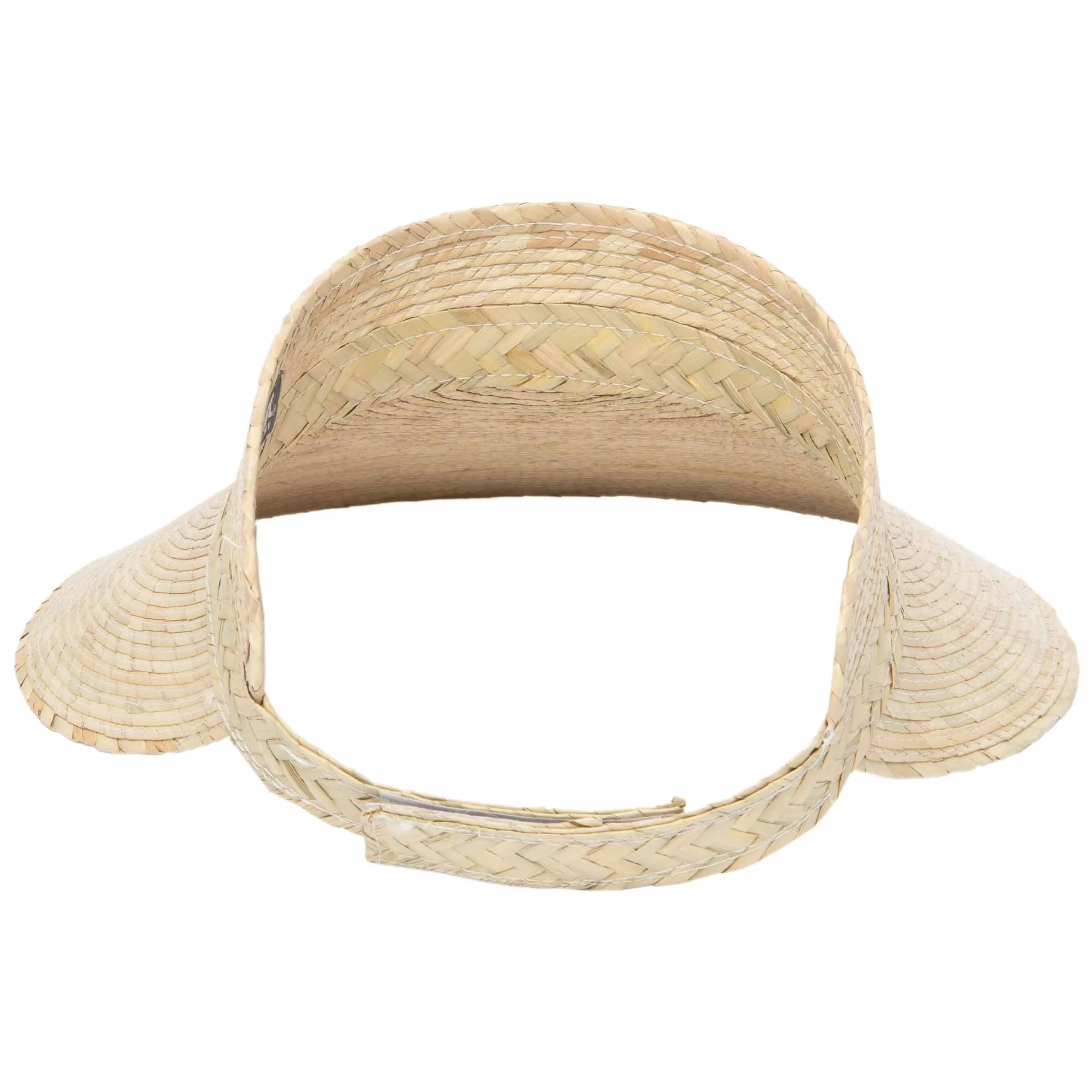 Artisan Made Palm Straw Braid Wide Brim Visor