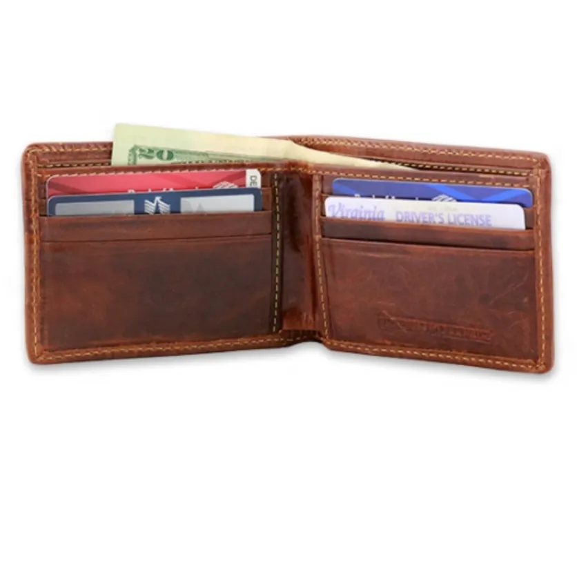 Auburn Navy Needlepoint Bi-Fold Wallet