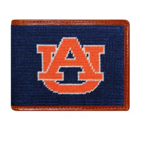 Auburn Navy Needlepoint Bi-Fold Wallet