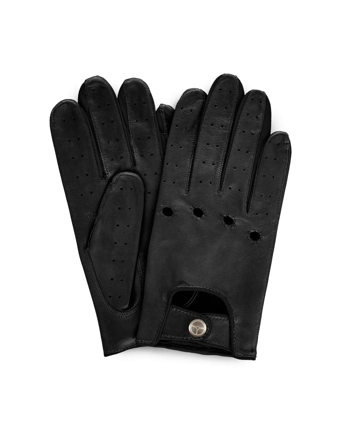 AUTHENTIC RACE MK2 -  Leather Driving Gloves - Black/Black