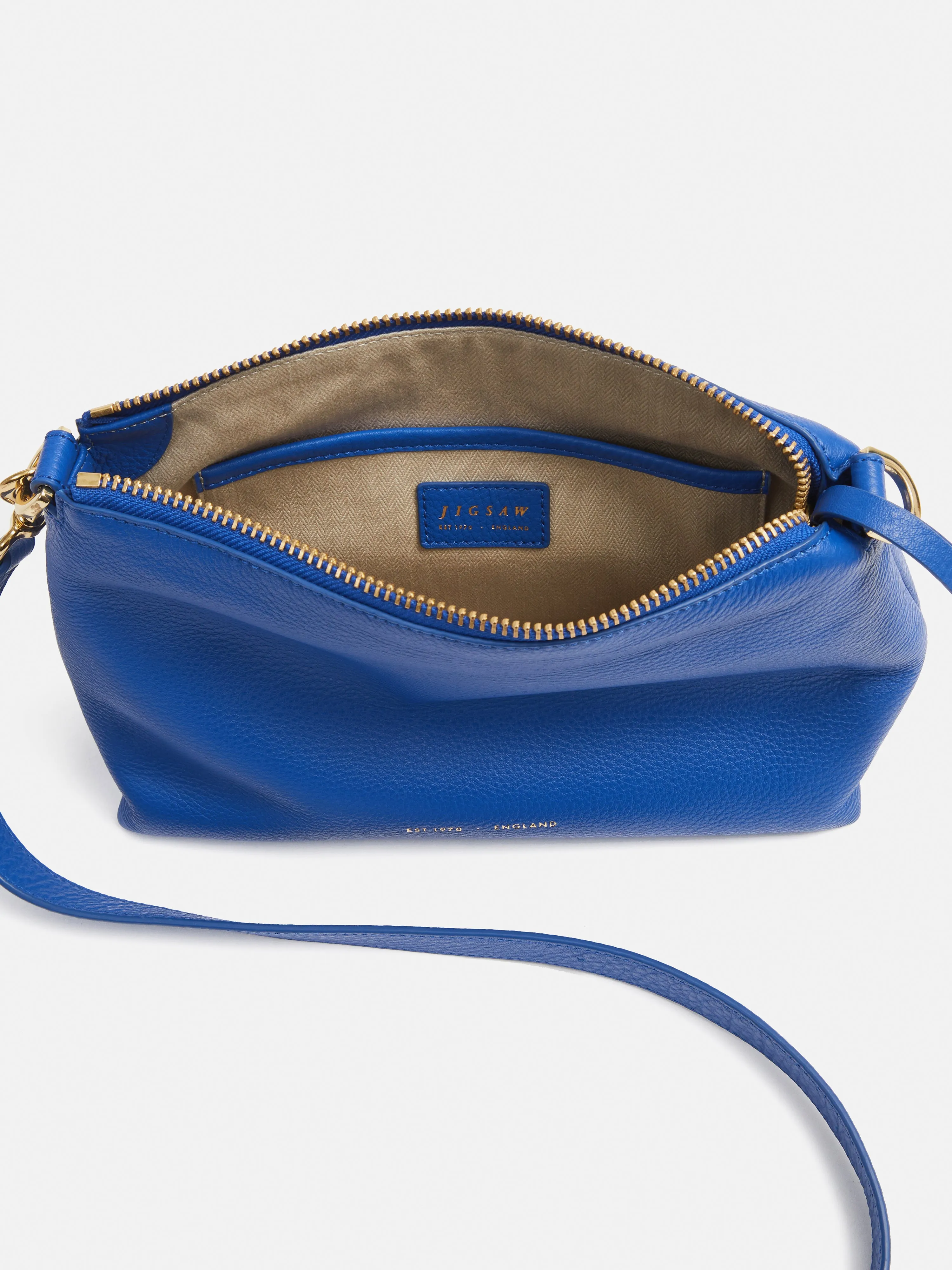 Ava Pebble Leather Crossbody | Blue