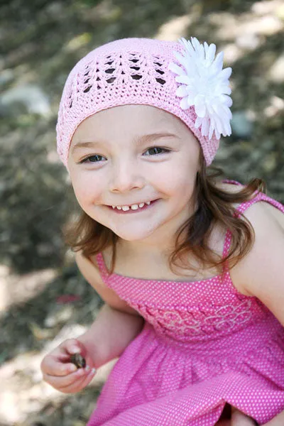 Baby Bezak - Pink Cap With White Flower