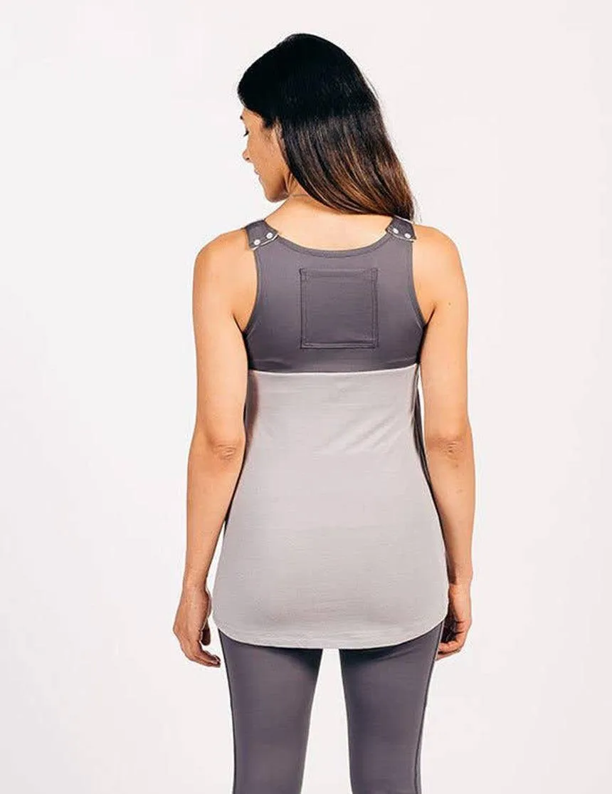 Back Snap Hands Free Nursing & Pumping Top in Sleet