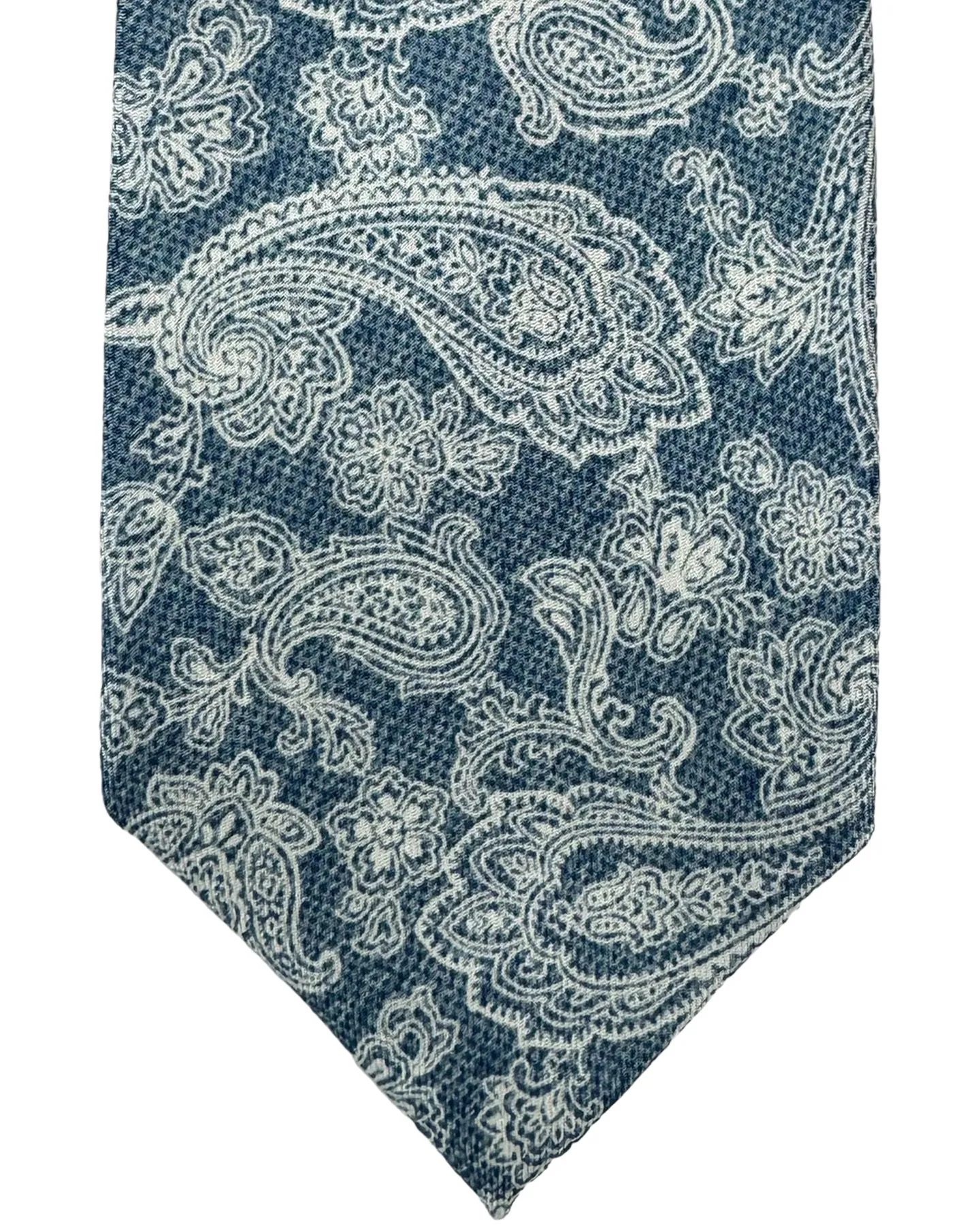 Barba Sevenfold Tie Blue White Paisley Design SALE