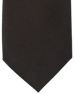 Battistoni Silk Tie Dark Brown Solid