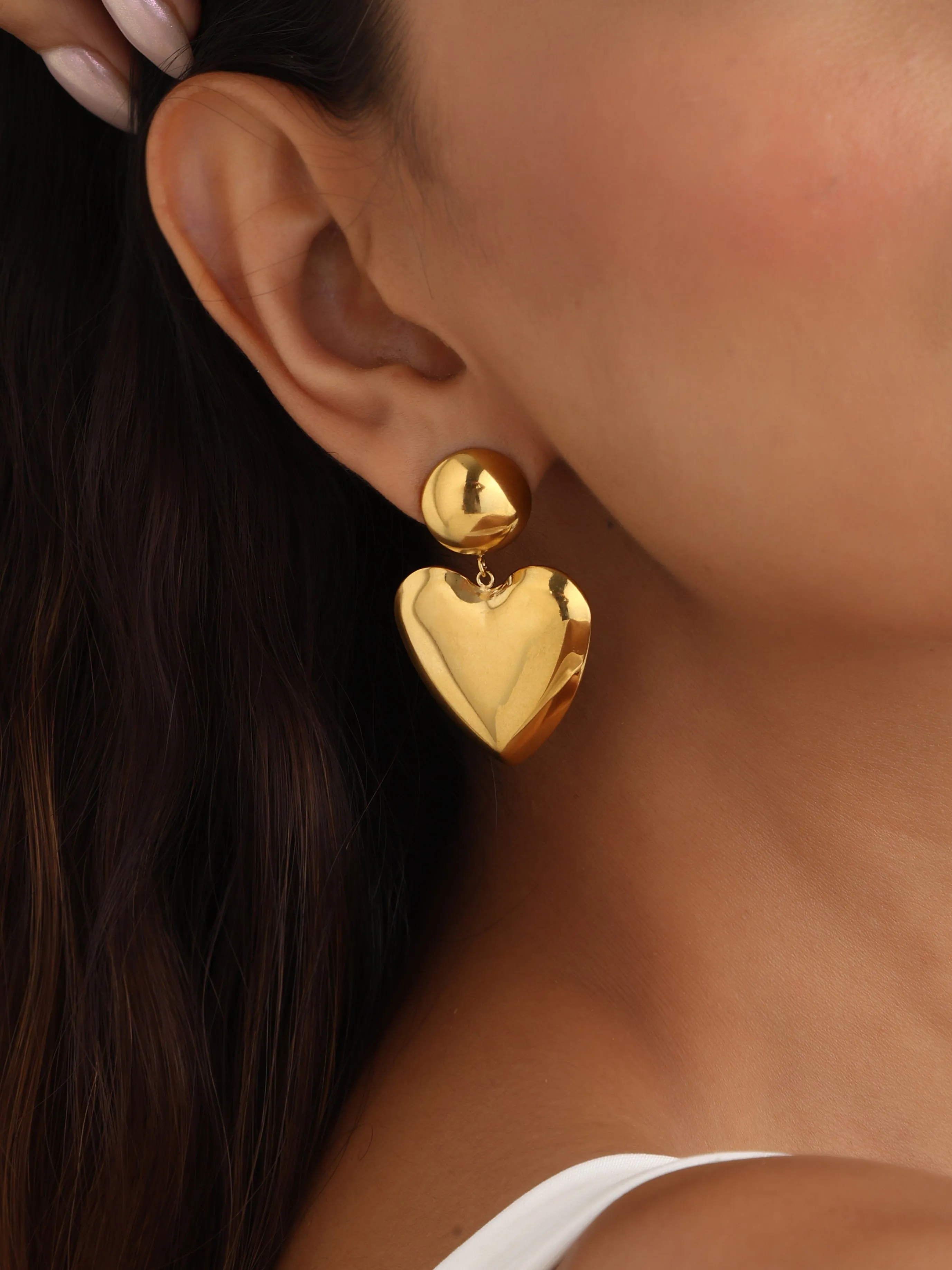 Bella Statement Heart Earrings