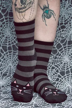 Black Cat Slipper Socks