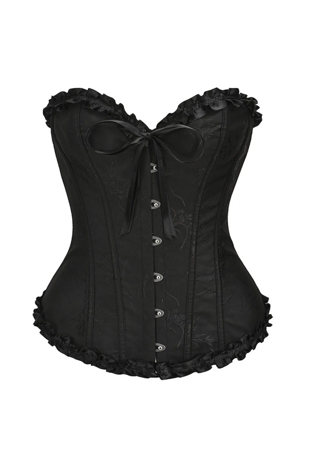 Black Floral Overbust Corset