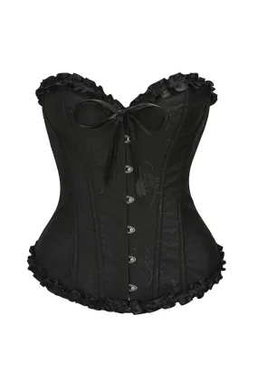 Black Floral Overbust Corset