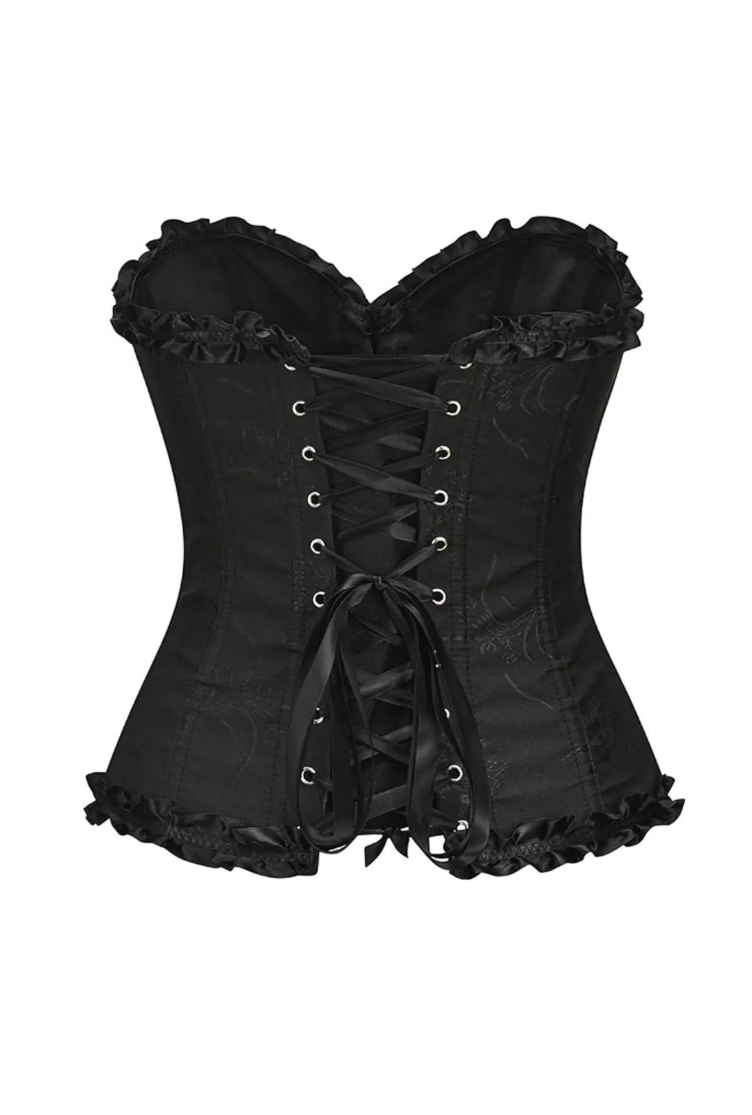 Black Floral Overbust Corset