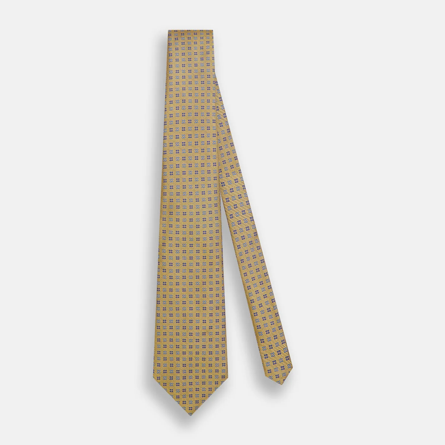 Blue and Gold Multi Dot Silk Tie