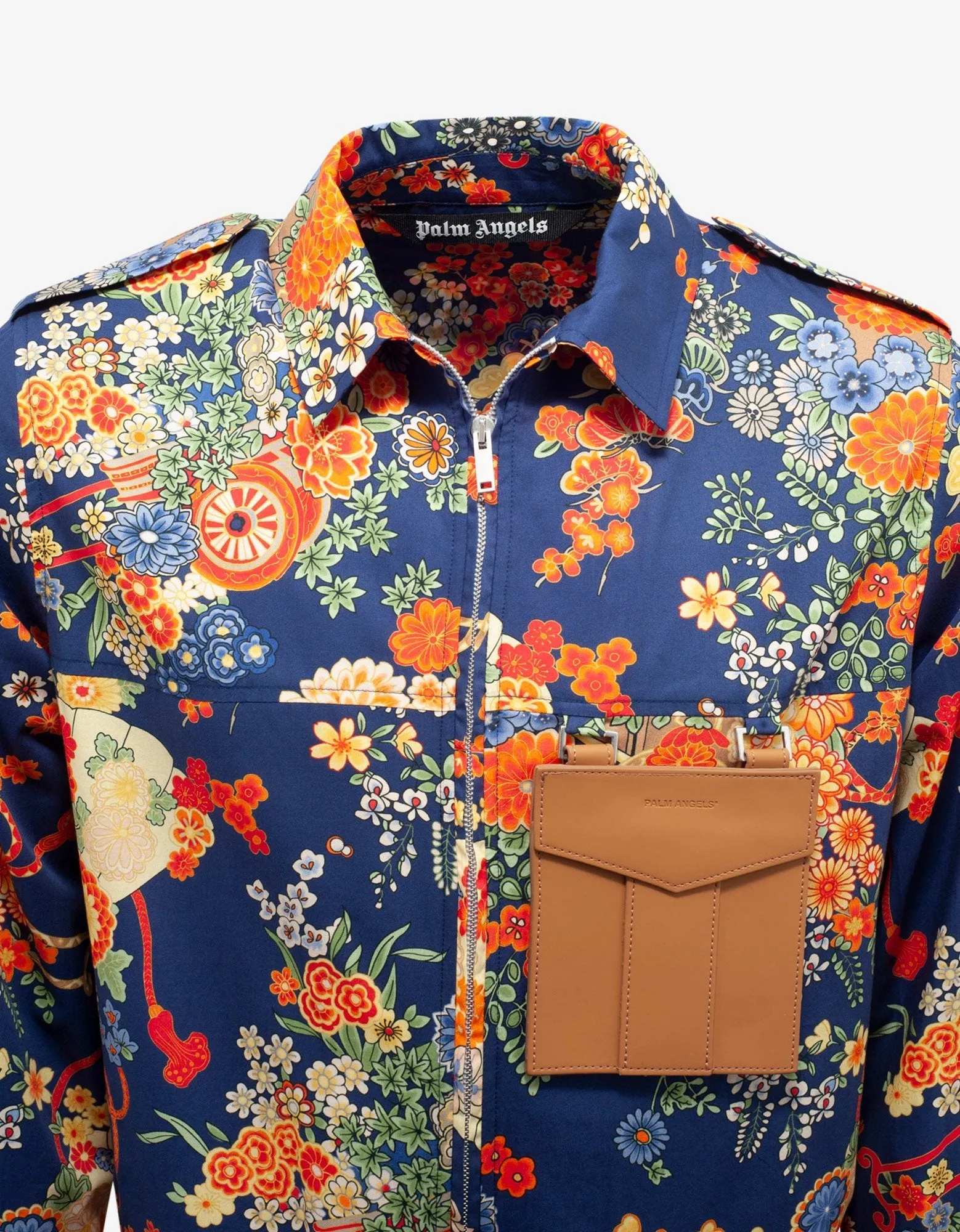 Blue Floral Print Blooming Pocket Shirt -