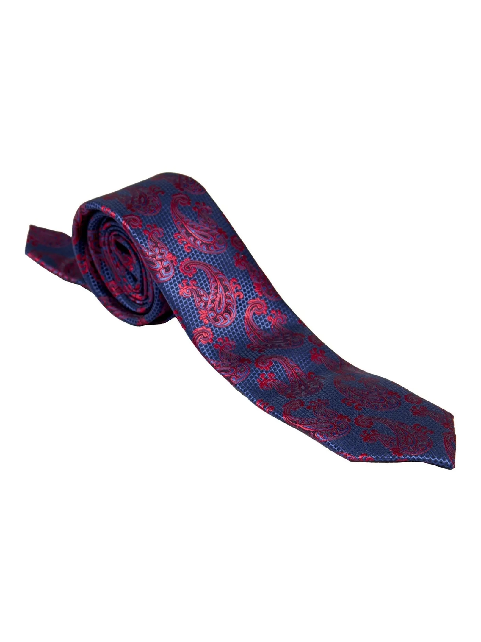 BLUE PAISLEY PRINT NECKTIE SET