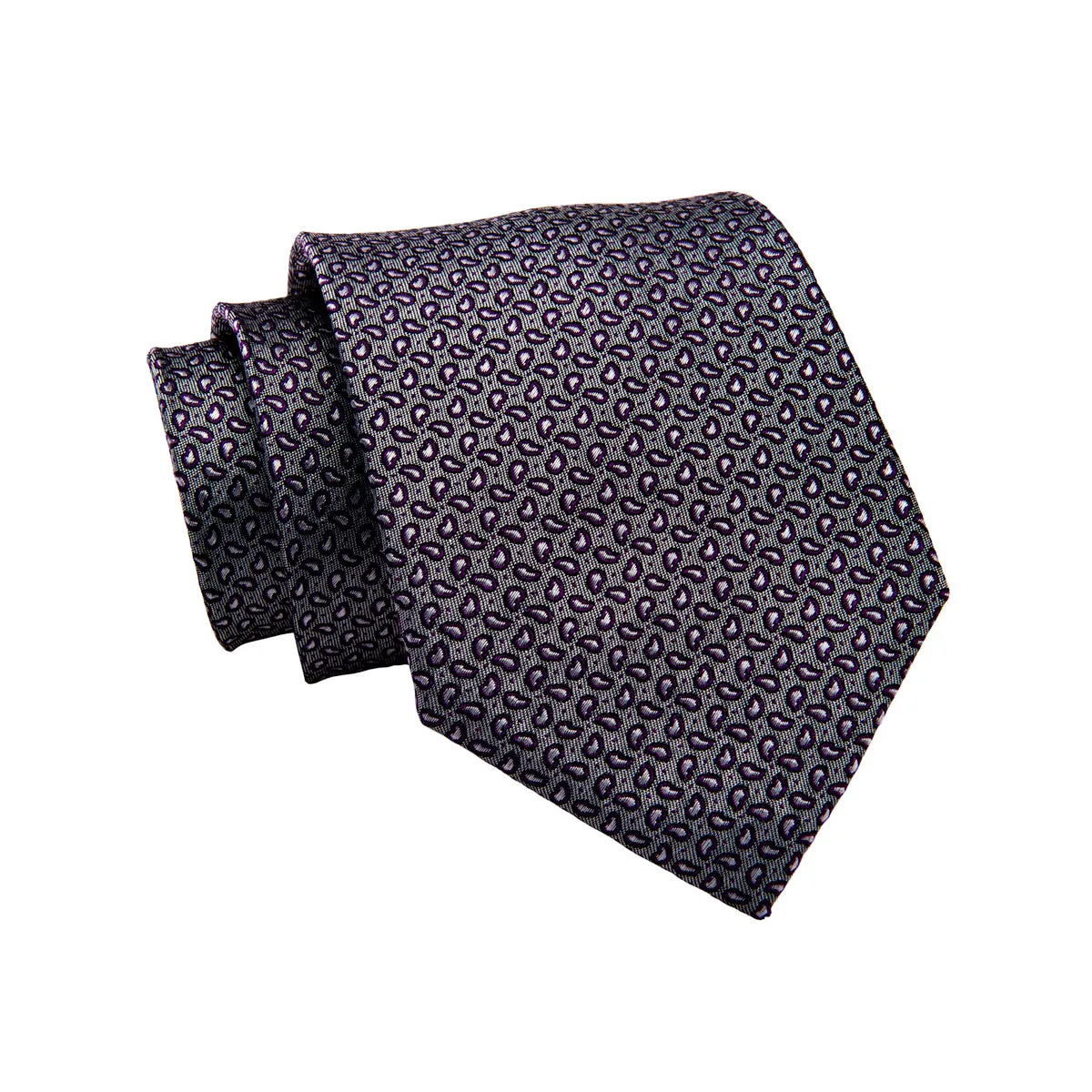 Brentwood Abstract Silk Tie, Grey / Burgundy