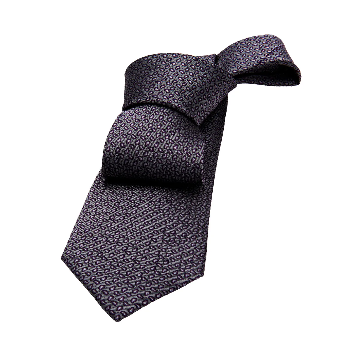 Brentwood Abstract Silk Tie, Grey / Burgundy