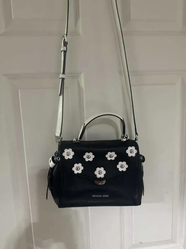 Bristol Small Floral Appliqué Leather Satchel