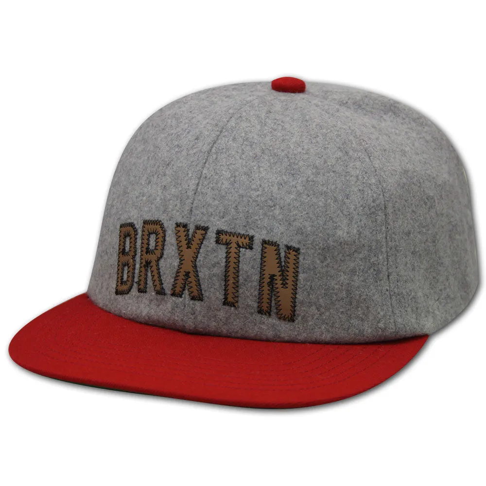 Brixton Hamilton Strapback Baseball Cap Grey Red