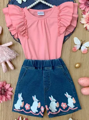 Bunny Business Denim Shorts Set