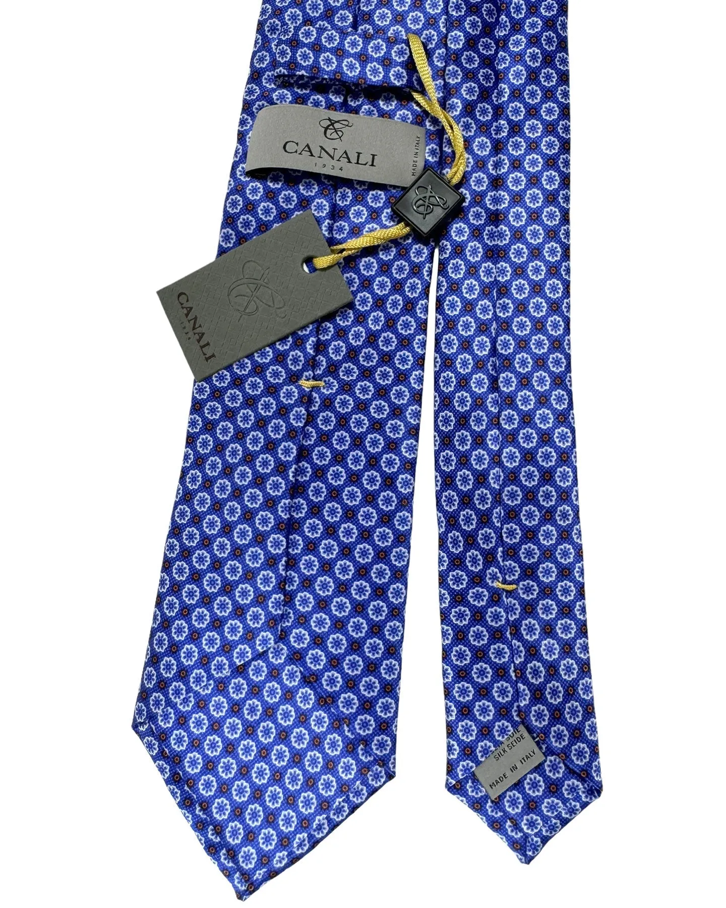 Canali Silk Tie Purple Mini Flowers