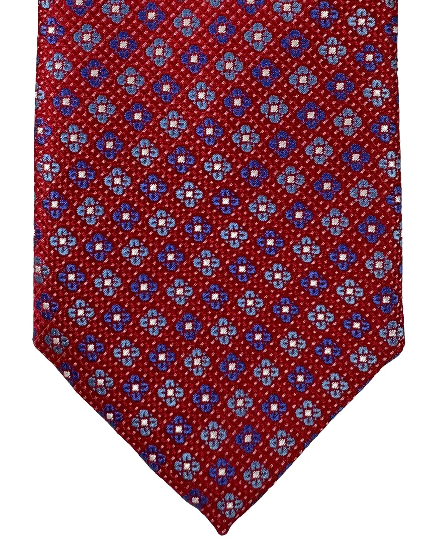 Canali Silk Tie Red Blue Mini Floral